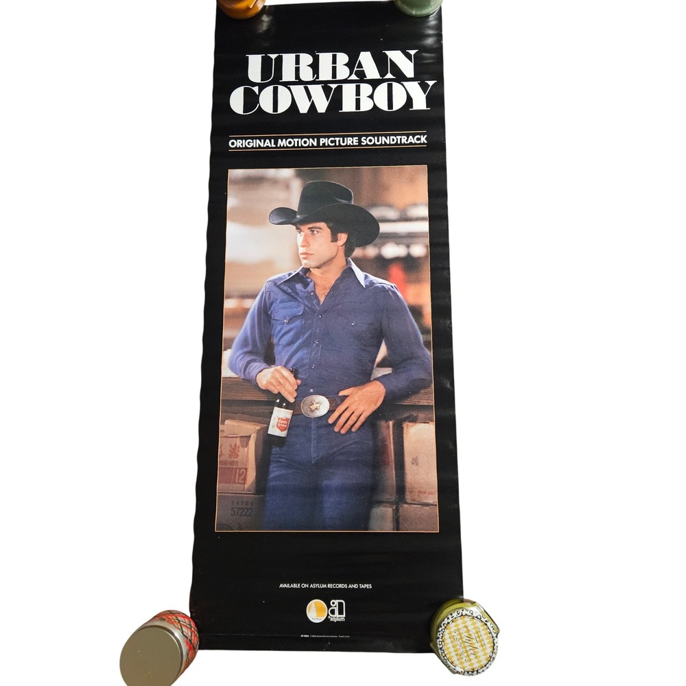 Urban Cowboy Movie Soundtrack‎ 1980 Promo Poster 18x48 Double Sided Original